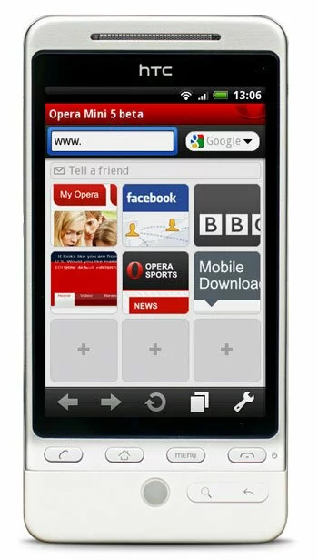 Opera Mini 5 на HTC Hero