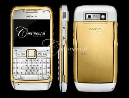 Nokia E71 в золотом корпусе