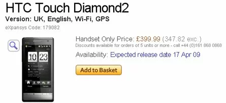 HTC Touch Diamond 2 в продаже