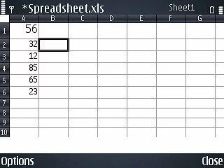 Quickoffice Premier 6 Spreadsheet